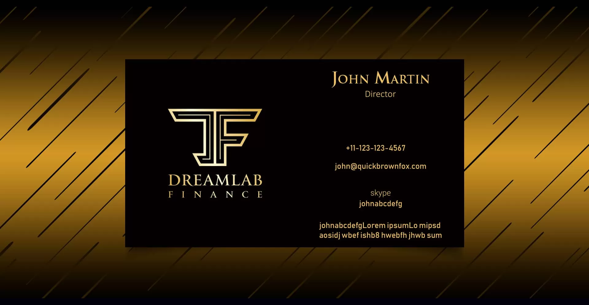 Dreamlab Finance Business Card